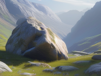 在一片静谧的山谷中，隐藏着一块被岁月遗忘的石头，它静静地躺在那里，仿佛在诉说着一个古老的故事。这就是影石，一块看似普通却又蕴含着无尽奥秘的石头